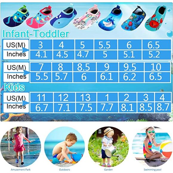 Bigib size 7 Toddler Unicorn Non-Slip Swim Water Shoes ~ NEW - Picture 5 of 5